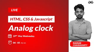 Analog clock using HTML CSS and javascript