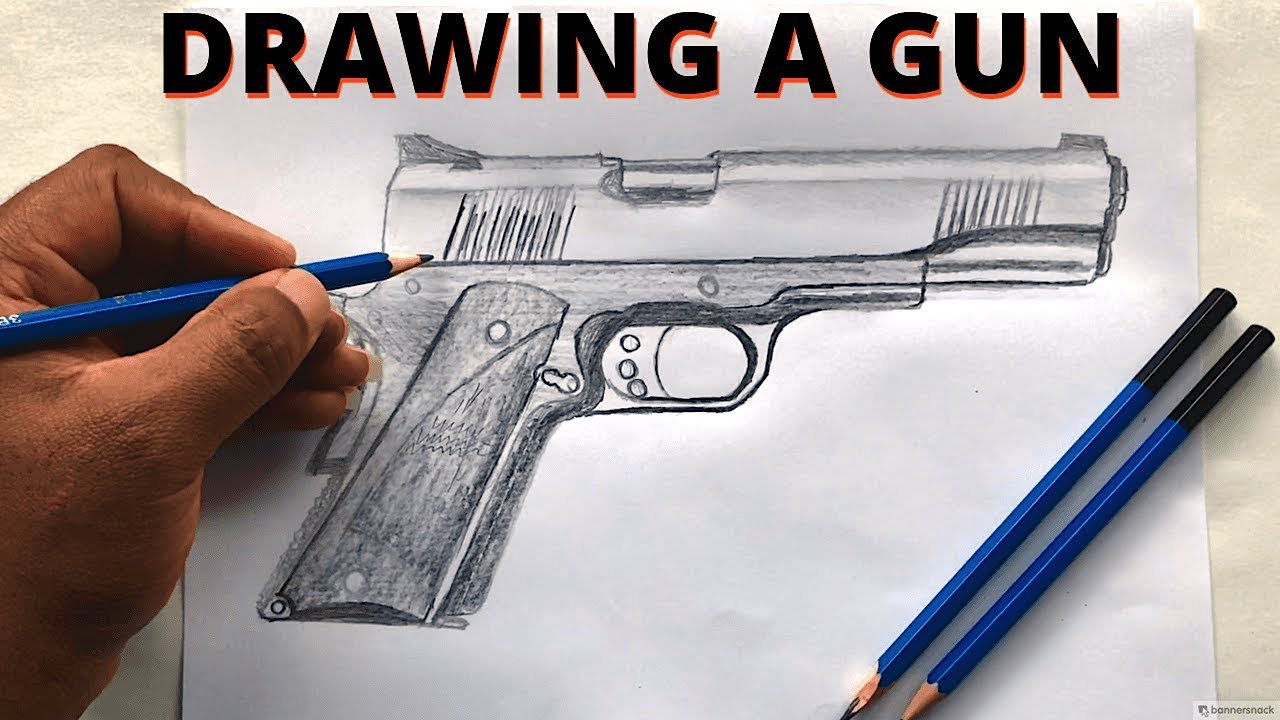 How To Draw A Gun - Kimber 1911 (Time-Lapse) - YouTube