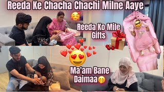 Reeda Se Milne Aaye uske Chacha Chachi❤️ Reeda ko Mile Gifts🎁 Ma’am Bane Daimaa🤭 |HUDA DIY \u0026 VLOGS|