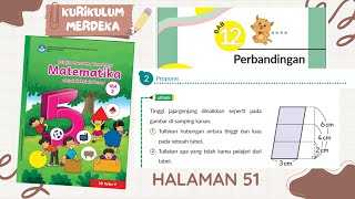 Kelas 5 Kunci jawaban Bab 12 Latihan Halaman 51 buku kurikulum merdeka matematika vol2 no 2 Proporsi