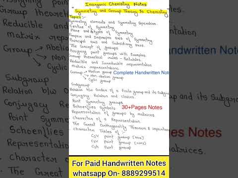 Symmetry and group theory in chemistry | Inorganic Chemistry Notes, MSc. 1st semester