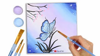 How to Paint Butterfly Easy Acrylic Painting for Beginners | Joy of Art