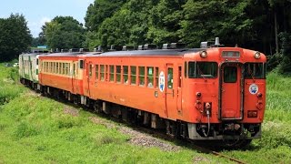 烏山線を走るキハ40形 16年6-7月 山あげ祭開催による快速列車の運転