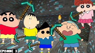 Shinchan Bo Kazama Masao Nani found Diamonds in Minecraft Episode 3 | Minecraft With Kasukabe