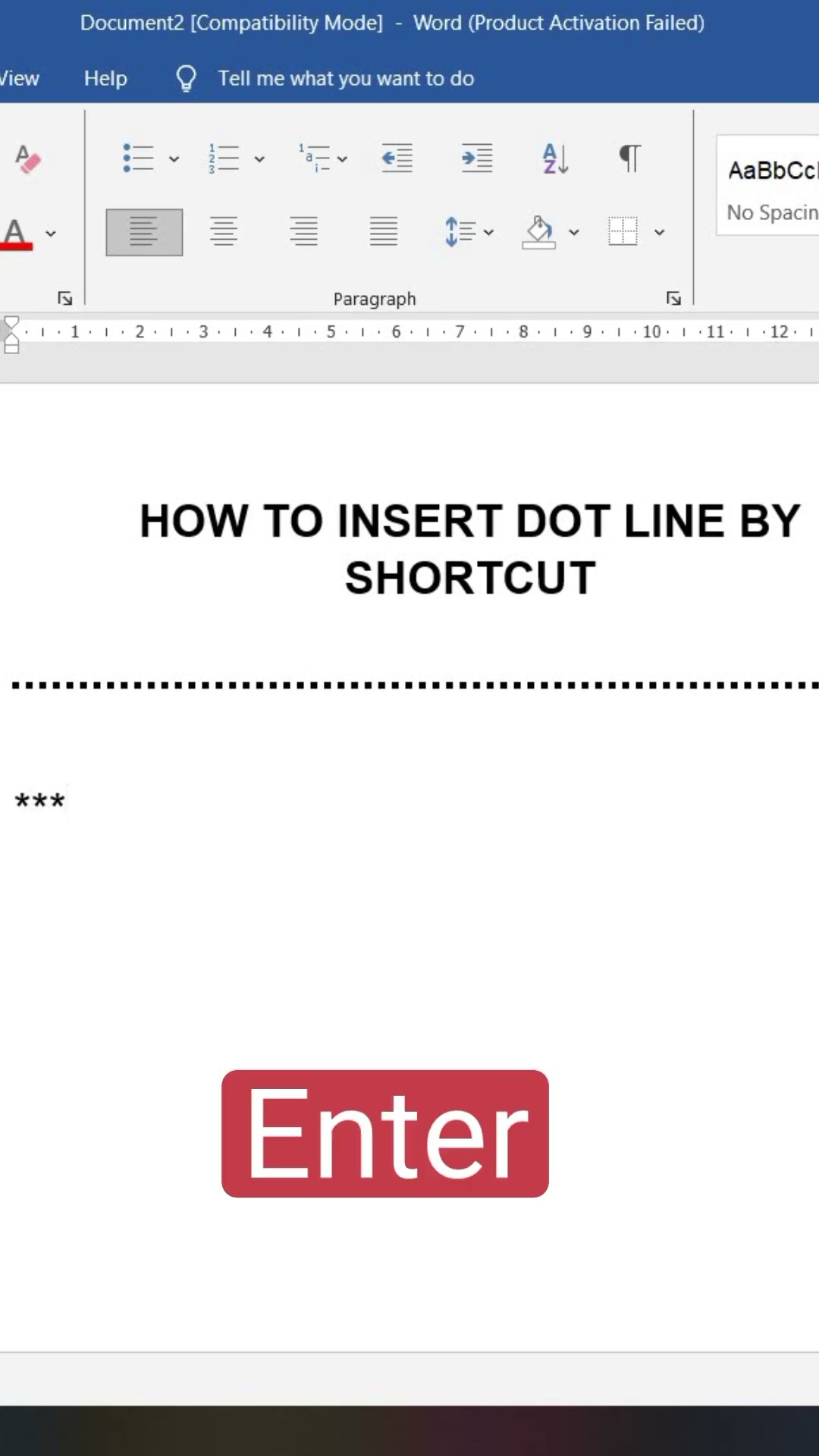 Insert Dot Line #Word #msword #eleganceacademy #shorts #shortsvideo #ytshort #line #insertline