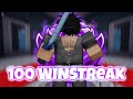 Getting 100 Winstreak in #roblox #bedwars