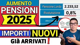 AUMENTO PENSIONI 2025 📈 TUTTI I NUOVI IMPORTI da GENNAIO ANTEPRIMA INPS ➜ VERIFICA TABELLA AUMENTI