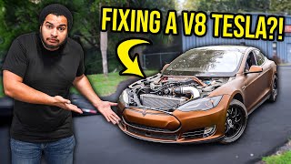 Fixing The World's ONLY Supercharged V8 Tesla Model S (Is Harder Than You Can Im