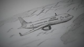 How to draw Boeing 737-900 United