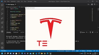 @tesla Car Logo Drawing Using Python Turtle Graphics | Python Turtle Coding Video | WhatsApp Status|