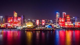 Hangzhou light show celebrates China's National Day holiday