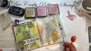 TIOT with Bev ~ Art Journaling with Bee Crafty Inkables Easy Frames, Catalyst Papers & Art Stamps