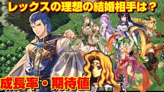 【聖戦の系譜】レックスのカップリング考察！安定のアイラ？ロマンのティルテュ？子供の成長率・期待値から最高の結婚相手を探す　ファイアーエムブレム聖戦の系譜攻略