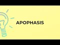 What is the meaning of the word APOPHASIS?