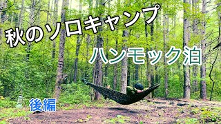 【ソロキャンプ】久しぶりのハンモック泊　設営簡単！寝心地最高！！！　後編