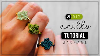 DIY Anillo Trébol » 🍀 #tutorial | como hacer anillo tejido de hilo | diy ● #macrame clover 282