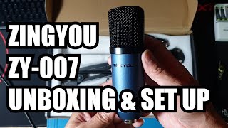 ZINGYOU CONDENSER MICROPHONE-UNBOXING \u0026 SETUP