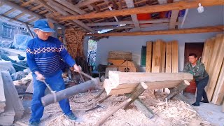 Coffin mortise and tenon splicing, the whole process is too physically demanding!