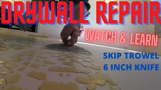 instructional video, learn skip trowel hand texturing, technique  texture design drywall surfaces