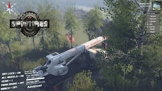 Spintires Ural Crane Jeep in river!