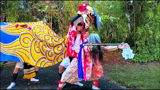 高岡  吉久の獅子舞　宮参り  日の出町神明宮  A festival where the lion god exorcises evil spirits Toyama's best dance