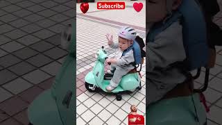 Baby play with his mini bike 🚲 with dhoom machale song 😂 #shorts #ytshorts #baby