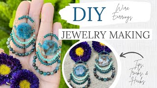 Handmade Wire Wrapped Statement Earrings Jewelry Making Tips Tricks \u0026 Hacks! DIY Wire Crafting.