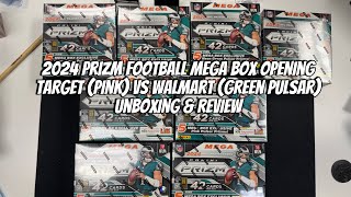 2024 Prizm Football Mega Box Target (Pink) vs Wal-Mart (Green) Opening 8 Boxes (Unboxing & Review)