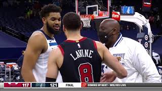 KAT, Karl Anthony Towns Sr. and Zach LaVine Share A Moment After The Bulls-Wolves Game