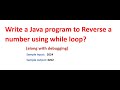 Write a Java program to Reverse a number using a while loop #Java Interview Program #2024