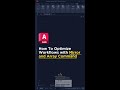 How To Optimize Workflows with Mirror and Array Command in Autocad