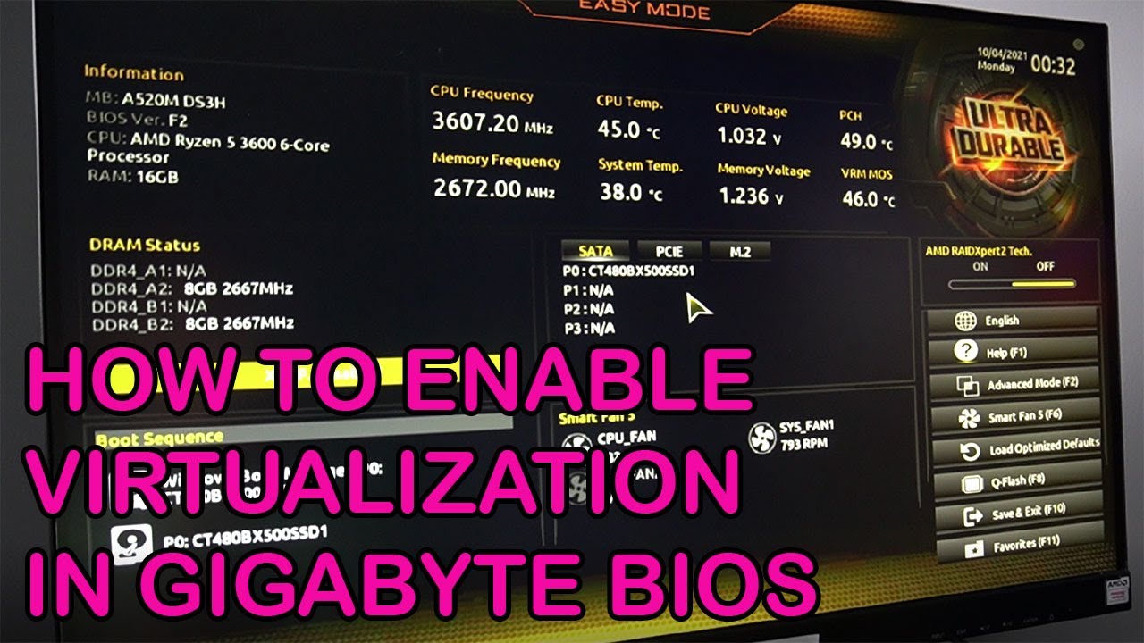 How To Enable Virtualization On Gigabyte Bios - Quick And Easy! - YouTube