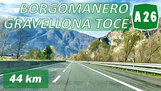 A26 | Driving in ITALY | Lago Maggiore Highway