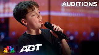 12-year-old Alfie Andrew receives a STANDING OVATION for "Hold My Hand" | Auditions | AGT 2023