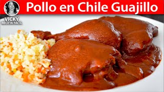 Pollo en Chile Guajillo | #VickyRecetaFacil
