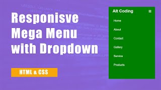 Responsive Mega Menu and Dropdown Menu using HTML & CSS | Mega Menu bar | Devscore