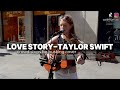 LOVE STORY by Taylor Swift, BUSKING cover LOVED by crowd | SARAH FITZ