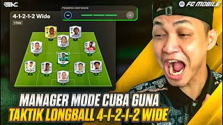 MODE MANAGER LONGBALL PAKAI FORMASI 41212 WIDE OK ATAU TIDAK ? | FC MOBILE 24