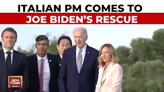 Joe Biden 'Wanders Off' At G7 Summit, Pulled Back By Italian PM Giorgia Meloni | India Today News