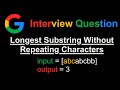 BLIND75: Longest Substring Without Repeating Characters - Leetcode 3 - Python