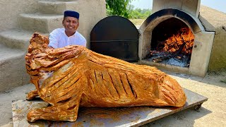 200 KG WHOLE BEEF ROAST | 4 Hours Roasting a Whole Buffalo in Tandoor | Beef Mandhi | Village Food