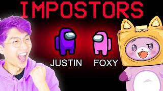 JUSTIN AND FOXY TEAM UP IN AMONG US!? (LANKYBOX FUNNY MOMENTS!)