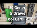 US General 5 Drawer Tool Cart Tour