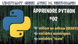 PYTHON 02: Install Geany and the number and text variables