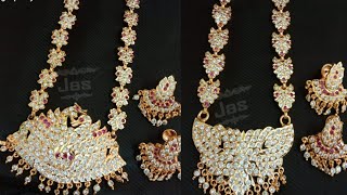 Impon jewellery# impon collections# impon gold plated high quality ad stone long haram