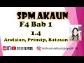 F4 PA I  Bab 1 I 1.4 Andaian,Prinsip, Batasan  #prinsipperakaunan #akaun #andaianprinsipbatasan