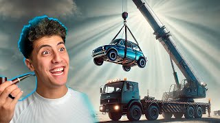 لحظة سقوط عربية جدي من ارتفاع عمارة l  النهاية كارثية وردة  فعله مش متوقعة! 😵‍💫🚗💥
