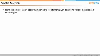 What is Analytics? | Introduction to Analytics | Different Analytics Stages | Simplilearn