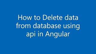 How to Delete data from database using api in Angular #Angular #HTML #CSS #jQuery #WebDesign