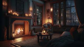 Rotating Scenes 🎅 Christmas Music Fireplace 🔥 Relaxing Holiday Ambience 🎅 Fireside Serenity🎄